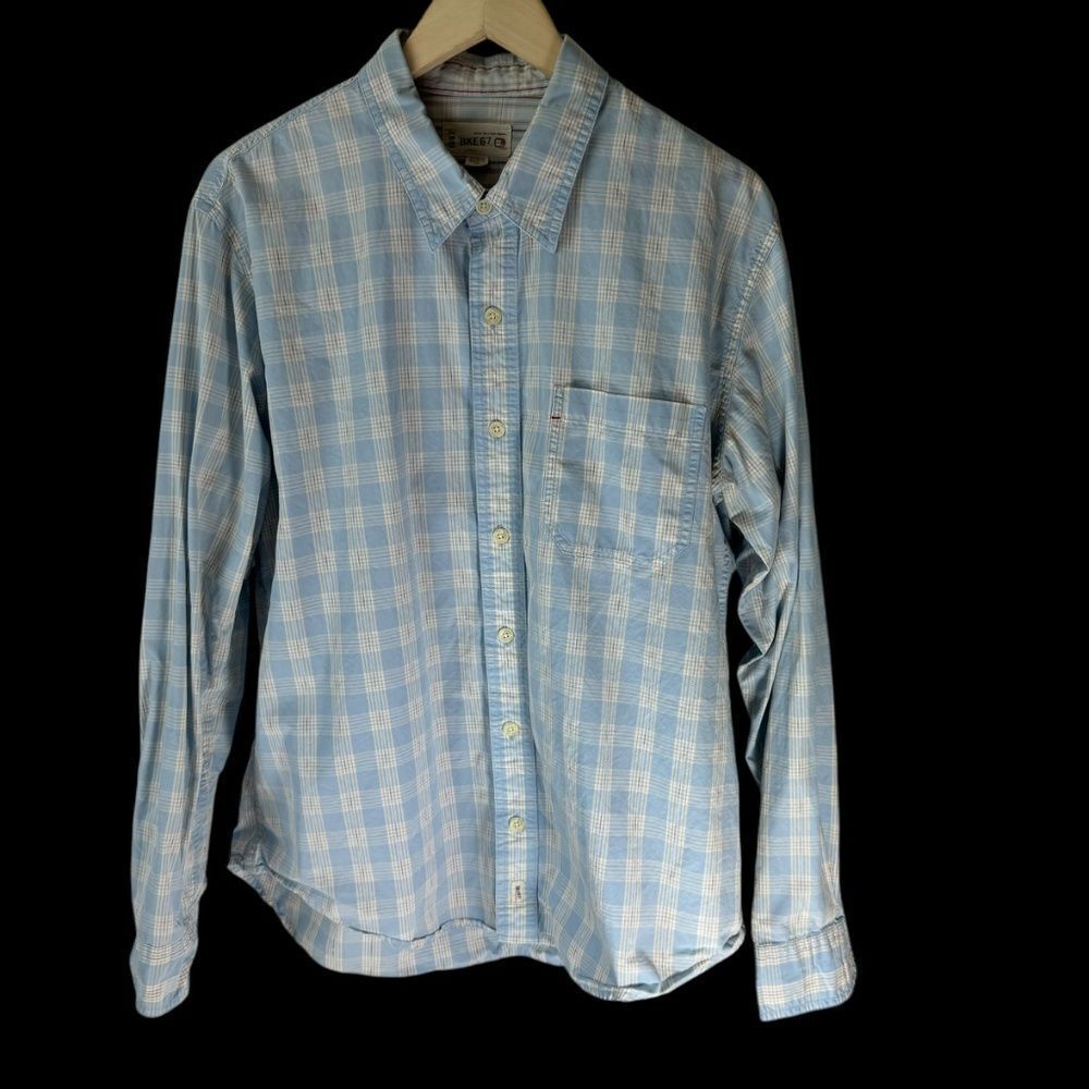 BKE 1967 Soft Blue Plaid Button Down Shirt Sz XL‎